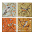 Home Decor Canvas Wall Art/Sing Bird Canvas Print/4 Panel Flower Canvas Painting